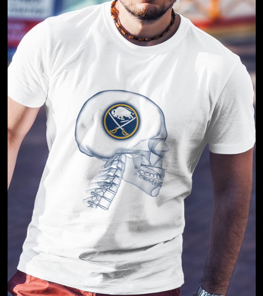 Buffalo Sabres Logo Inside Skull T-Shirt