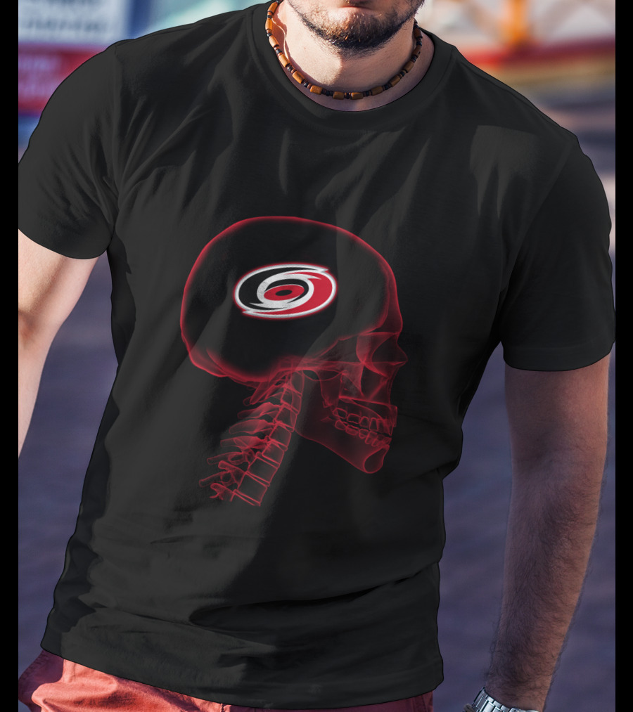 Carolina Hurricanes Logo Inside Brain Skull Anatomy T-Shirt