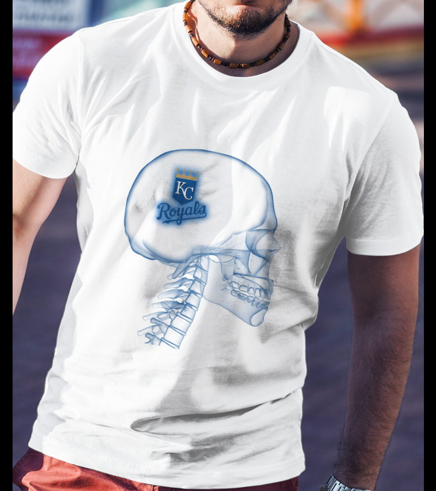 Kansas City Royals KC Logo In A Brain X-Ray T-Shirt