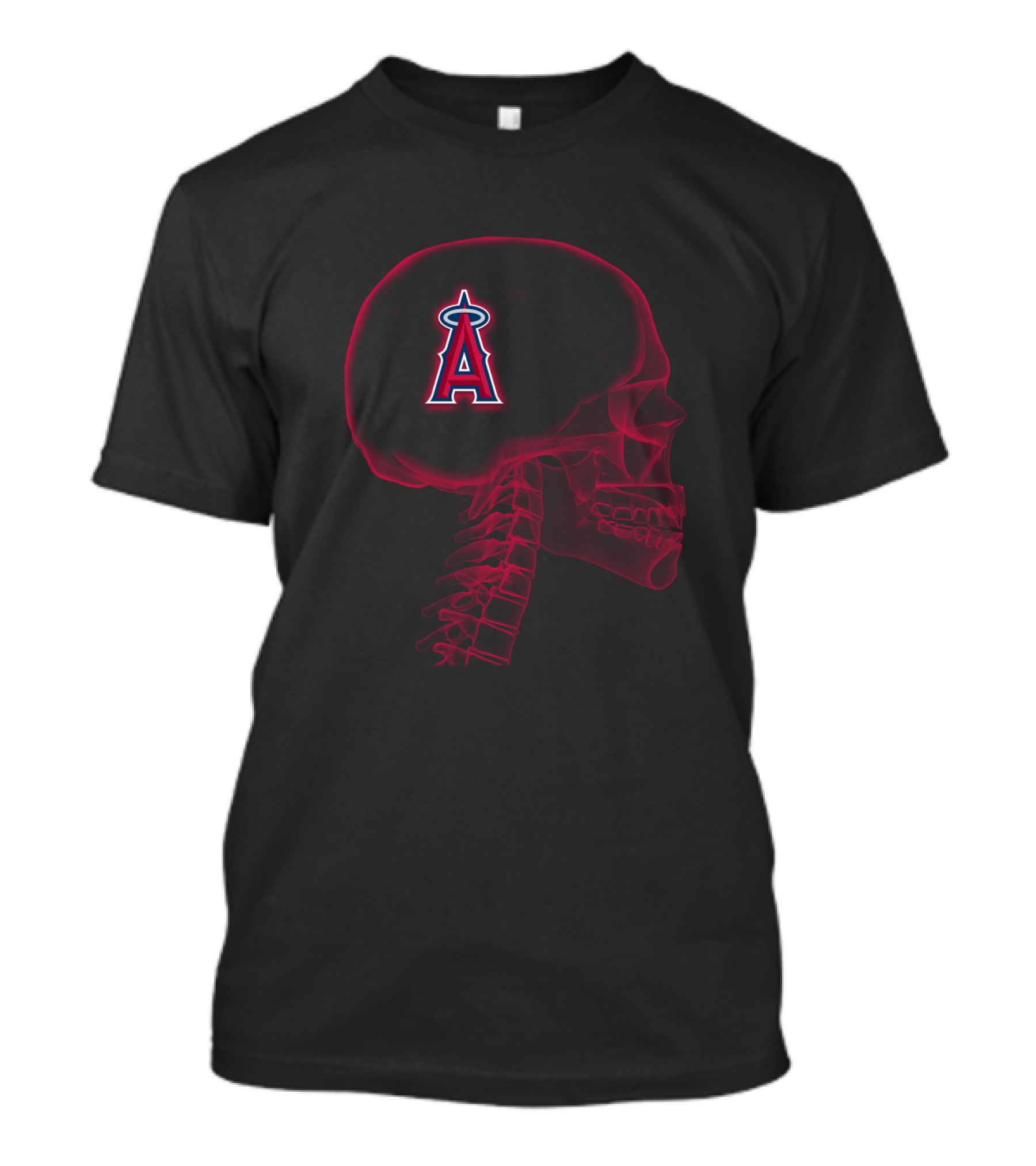 Los Angeles Angels Logo In Brain X-Ray T-Shirt