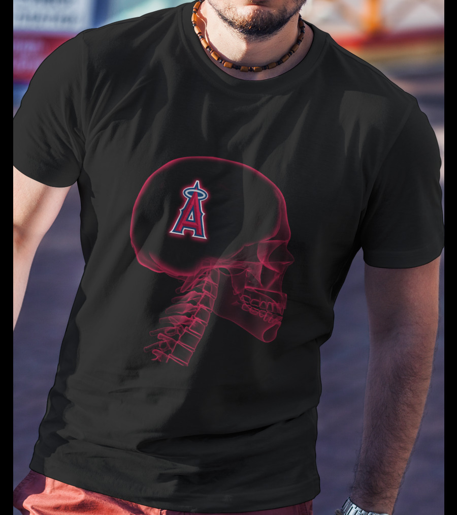 Los Angeles Angels Logo In Brain X-Ray T-Shirt