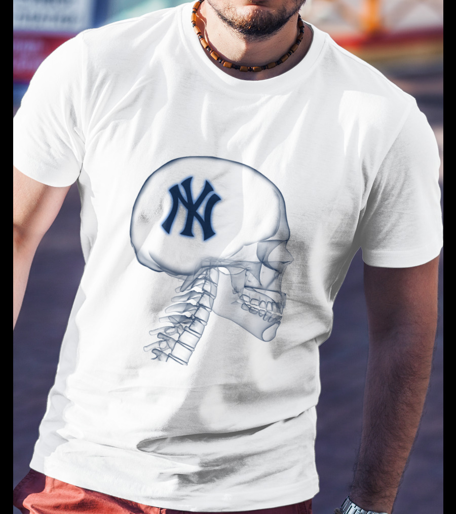 New York Yankees Logo Inside Skull X-Ray Brain T-Shirt
