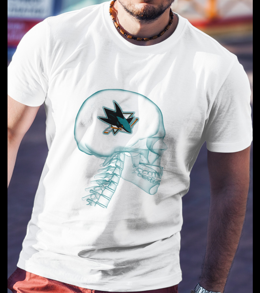 San Jose Sharks Logo Inside X-Ray Brain Concept T-Shirt