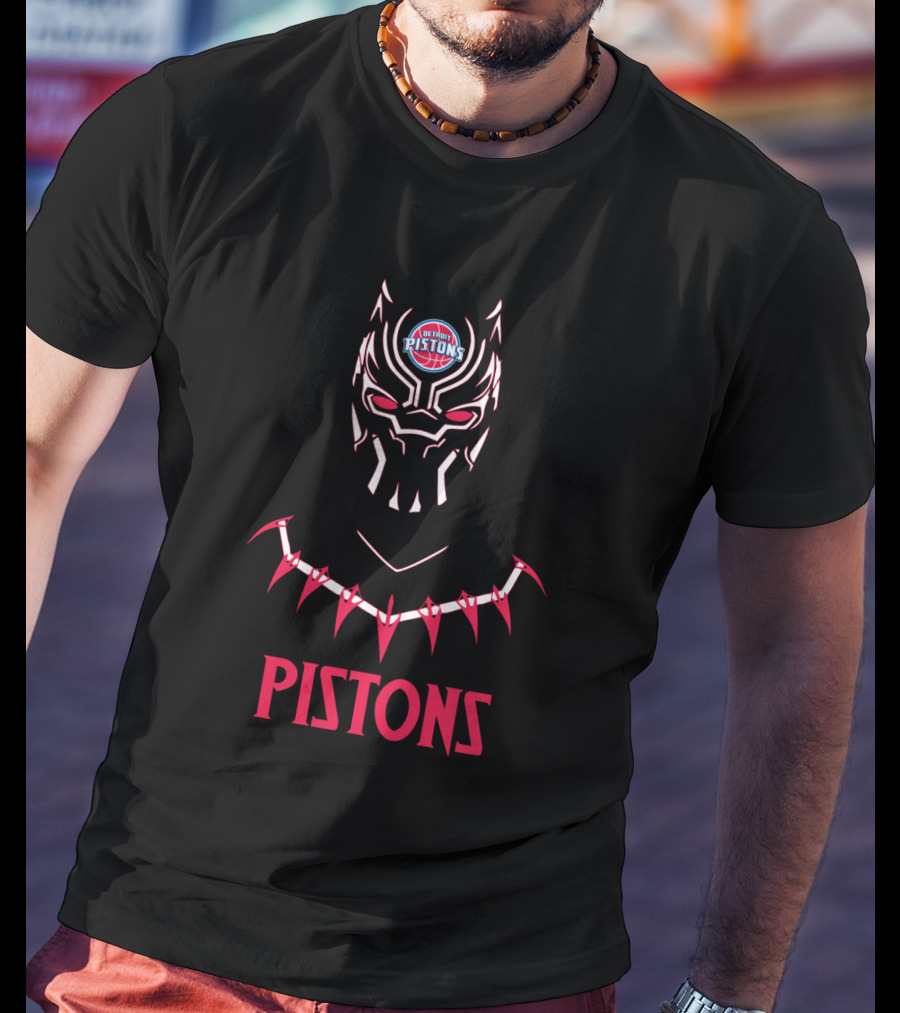 Black Panther Pistons Nba Fan T-Shirt