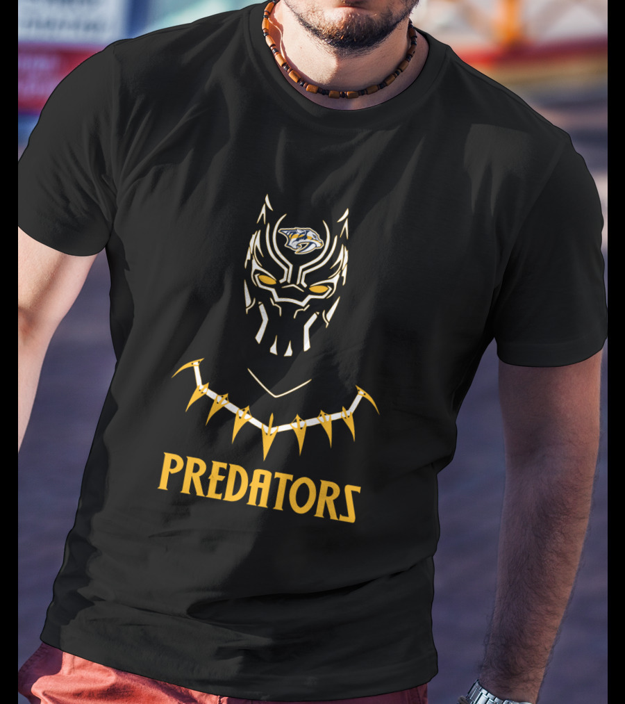 Nashville Predators Fan Featuring Black Panther Inspired T-Shirt