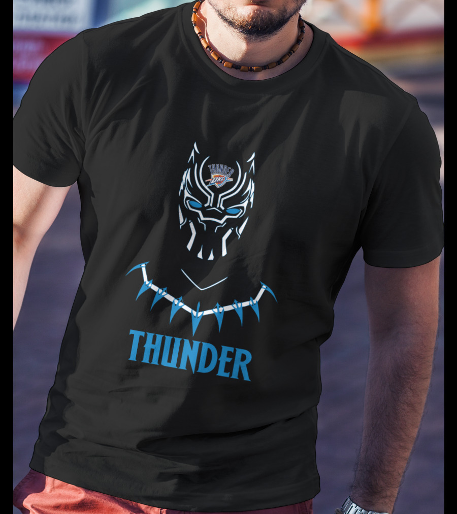 Okc Thunder Black Panther Fan T-Shirt