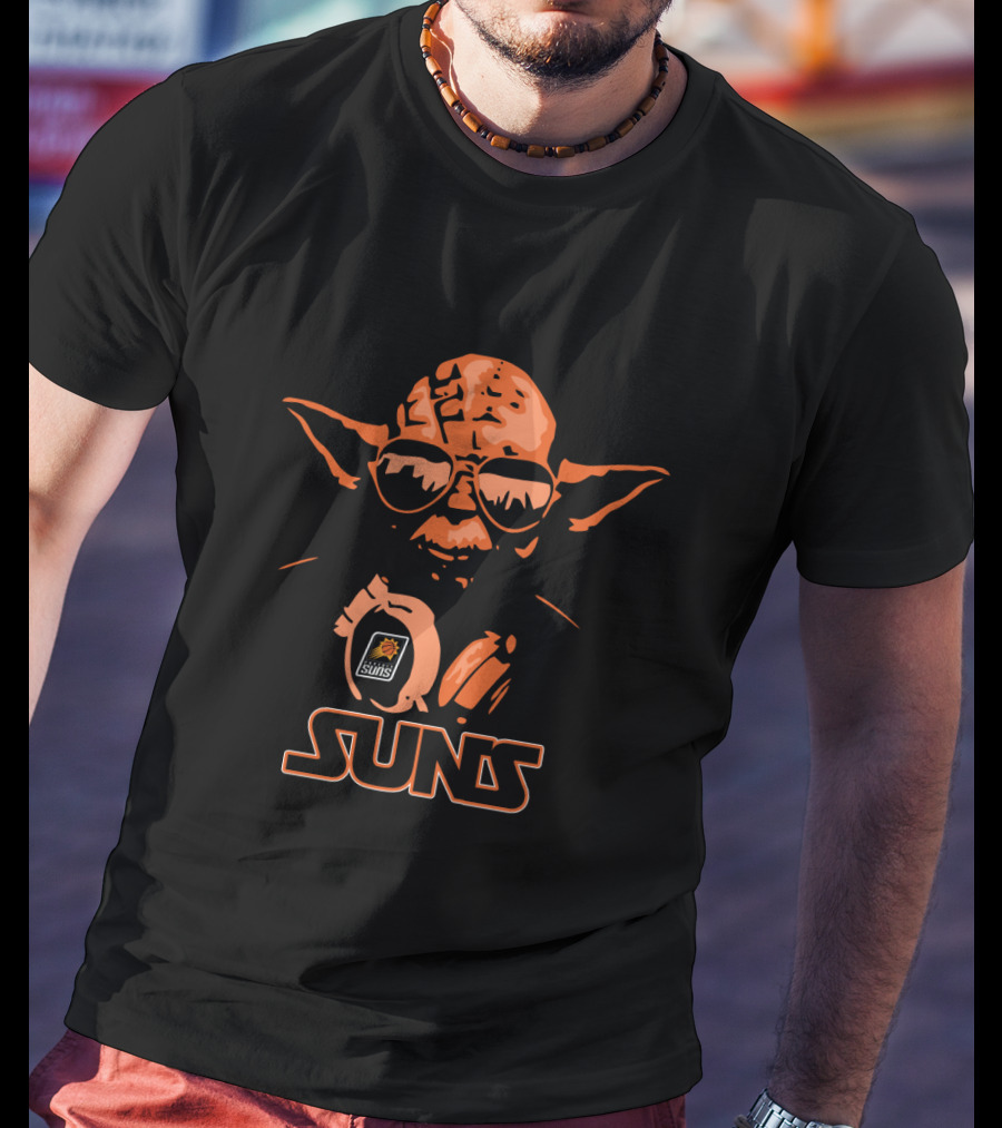 Yoda Wearing Headphones With Phoenix Suns T-Shirt