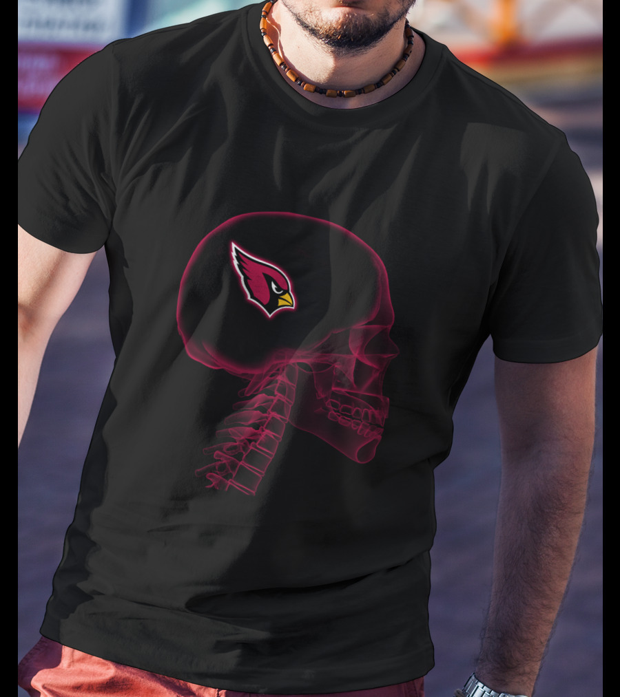 Arizona Cardinals Skull Brain Halloween T-Shirt