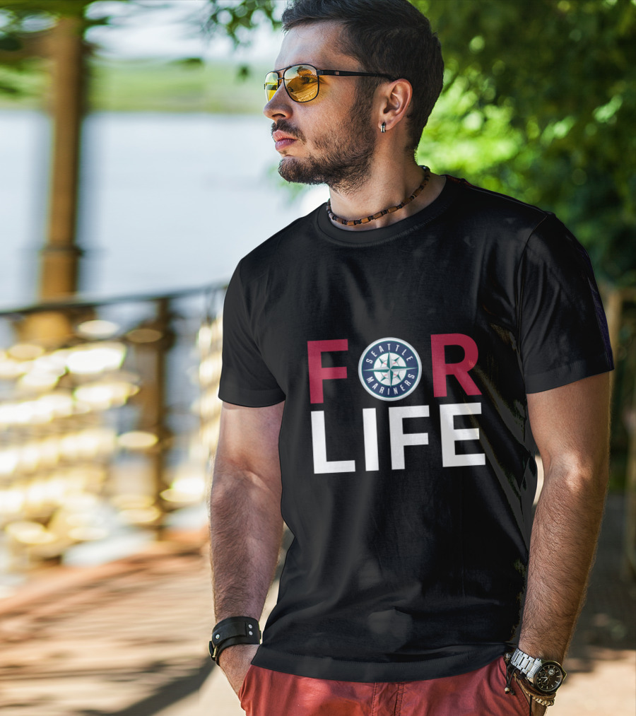 For Life Seattle Mariners Fans Logo Iconic Baseball Team Supporters T-Shirt