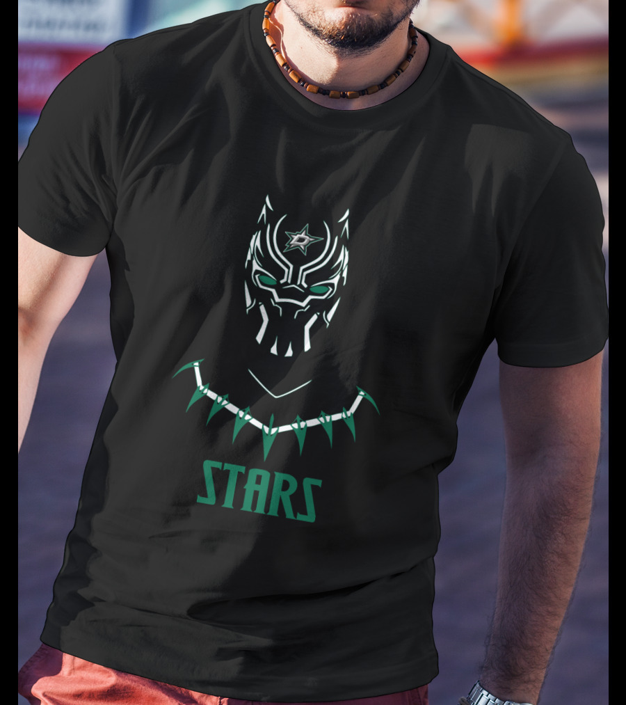 Dallas Stars Fans Black Panther Inspired Mask T-Shirt