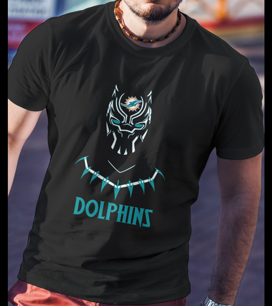 Black Panther Miami Dolphins Fans T-Shirt