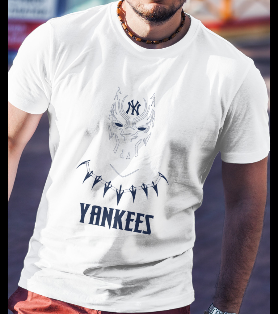 New York Yankees Black Panther Fan Logo Mashup T-Shirt
