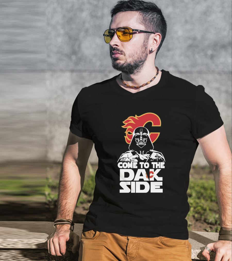 Come To The Dark Side Darth Vader Calgary Flames Fans T-Shirt