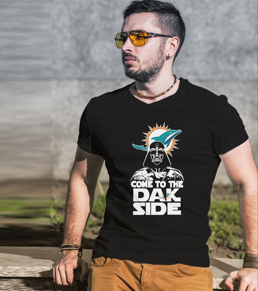 Come To The Dak Side Darth Vader Miami Dolphins Fans T-Shirt