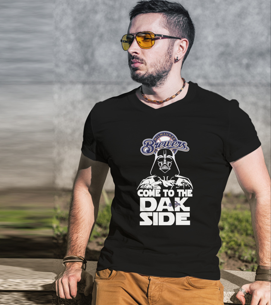 Milwaukee Brewers Fans Come To The Dark Side Darth Vader Crossover T-Shirt