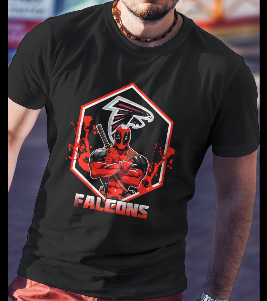 Deadpool Falcons Crossover With Atlanta Falcons T-Shirt