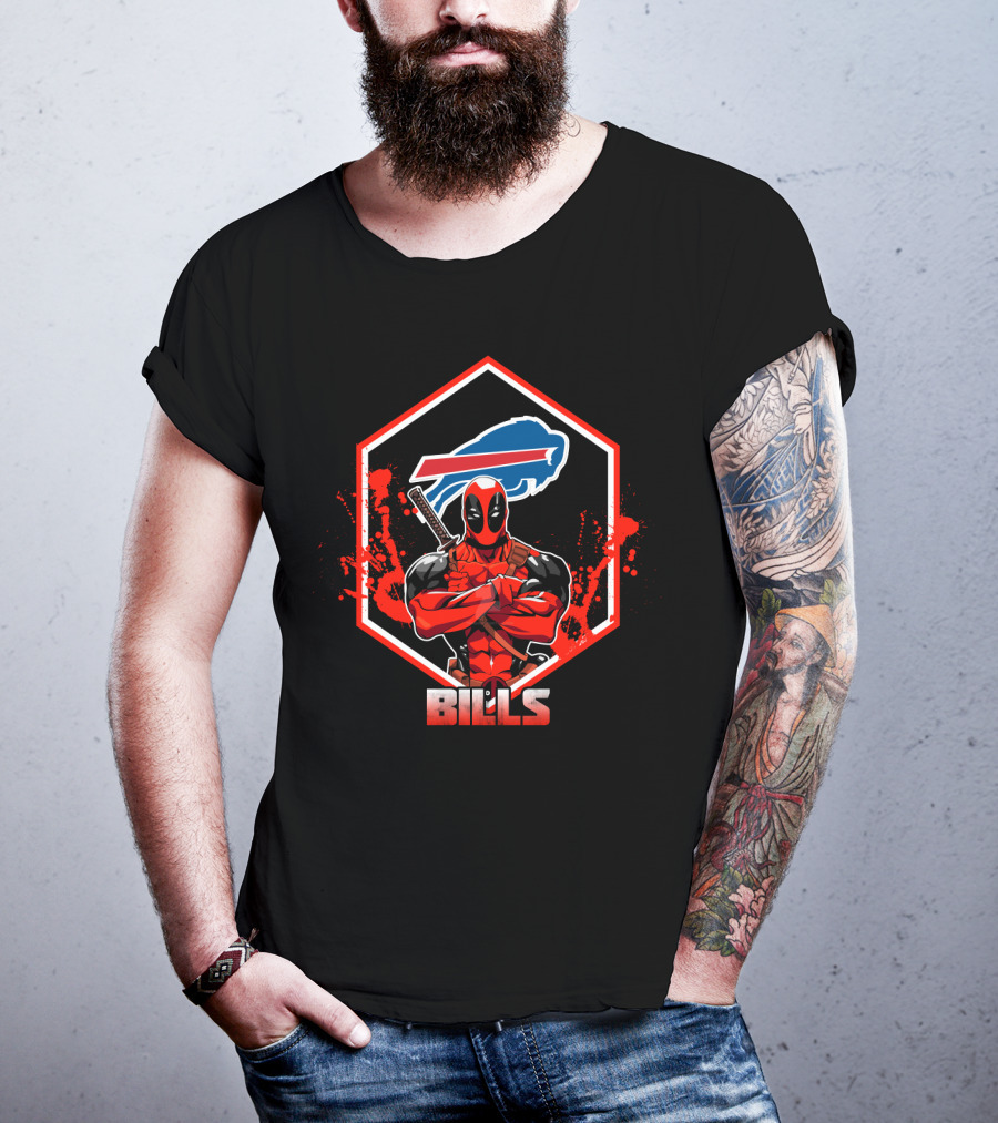 Deadpool Buffalo Bills Fans Crossover T-Shirt