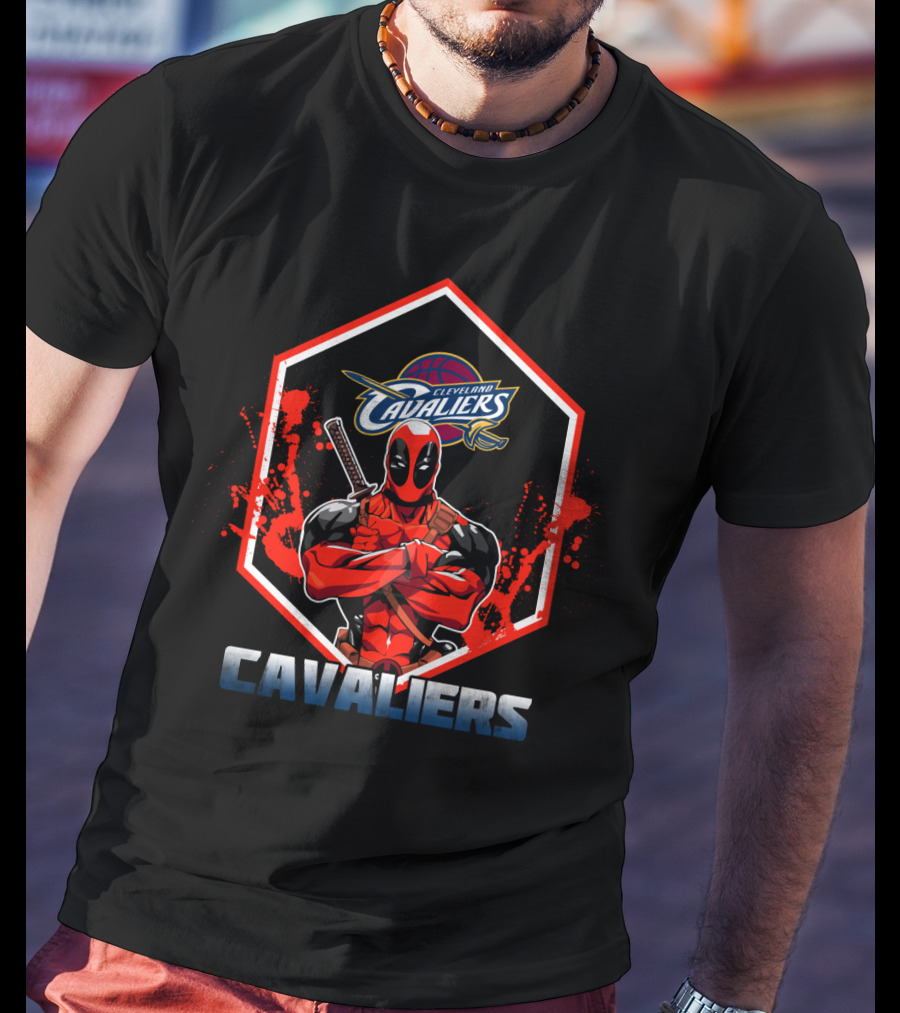 Deadpool Cleveland Cavaliers Fans Crossover Featuring Team T-Shirt