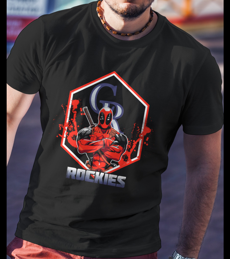 Deadpool Colorado Rockies Fans Baseball Marvel Mashup T-Shirt