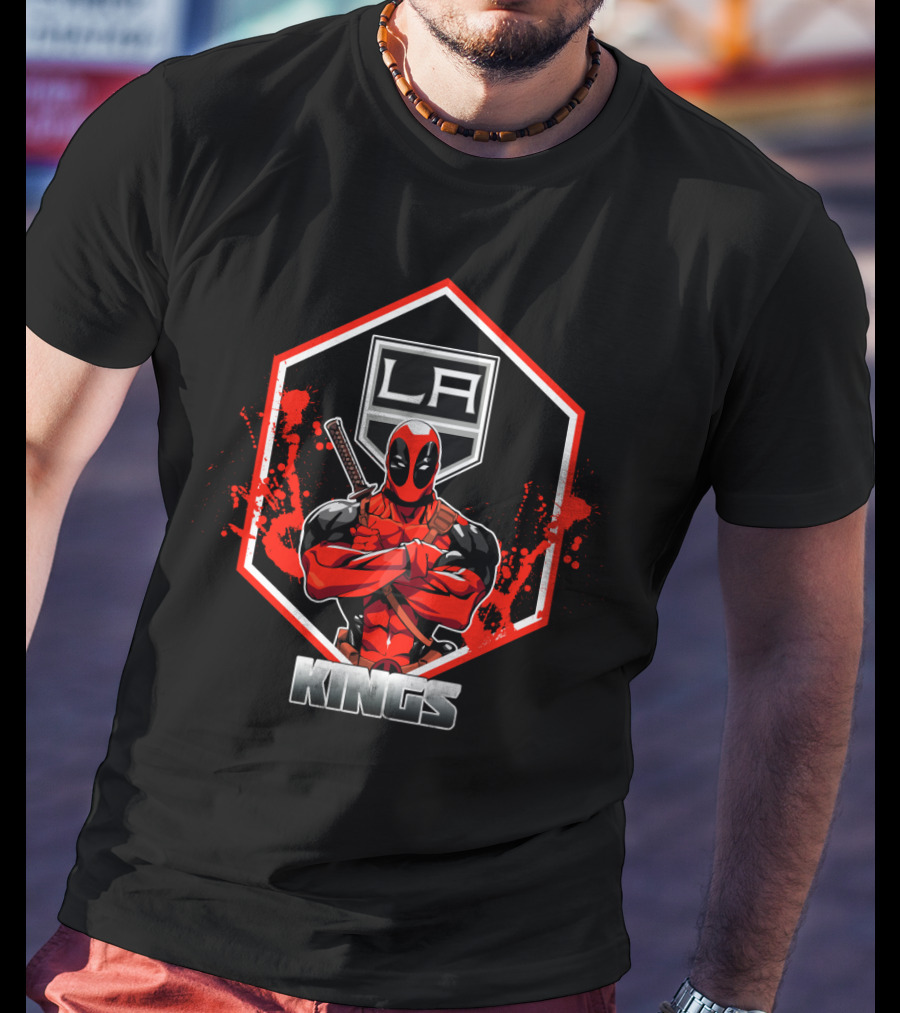 Deadpool LA Kings Fans United Graphic Hero T-Shirt