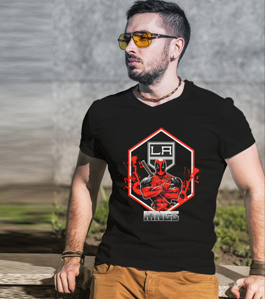 Deadpool LA Kings Fans United Graphic Hero T-Shirt