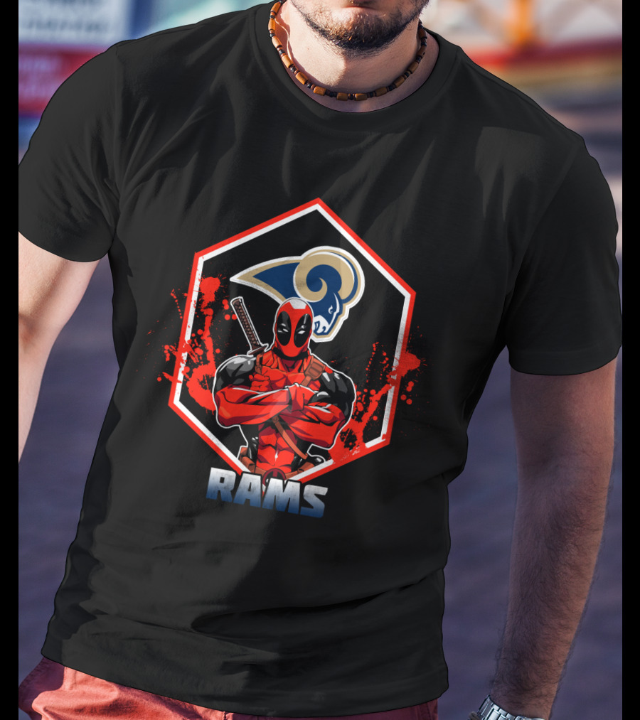 Deadpool Rams Fans Los Angeles Collaboration T-Shirt