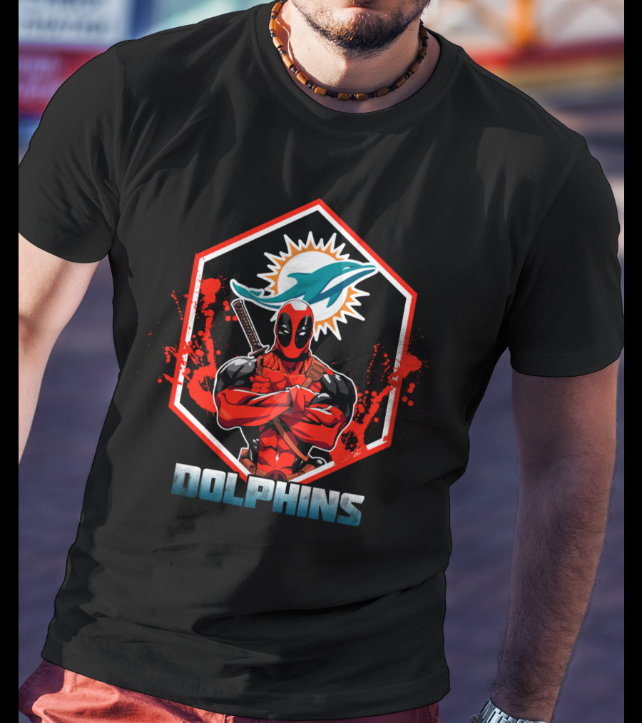 Deadpool Miami Dolphins Combination T-Shirt