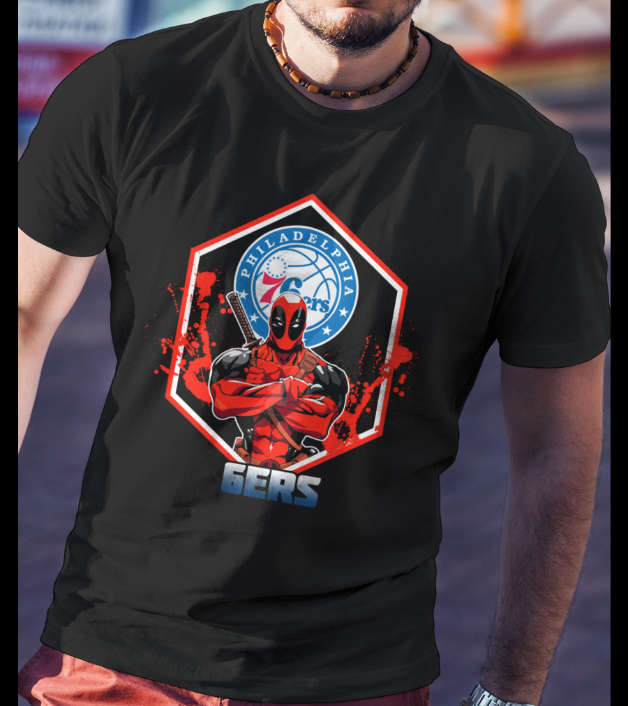 Deadpool Philadelphia 76ers Fans 6Ers Basketball T-Shirt