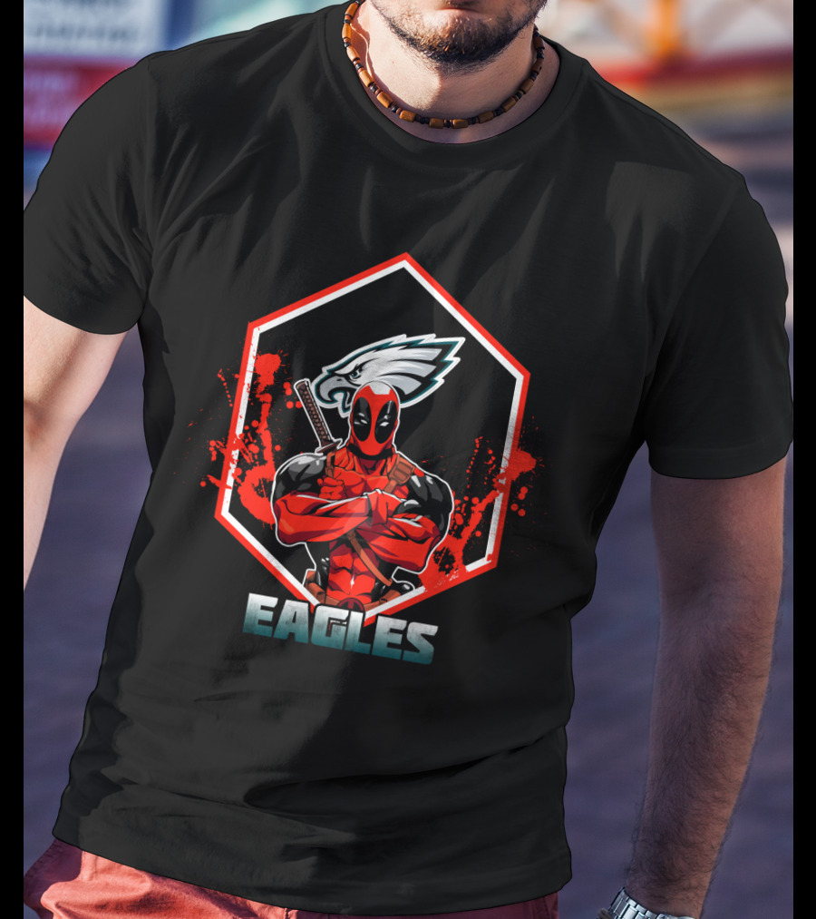 Deadpool Philadelphia Eagles Fans Osajghex Eagles T-Shirt