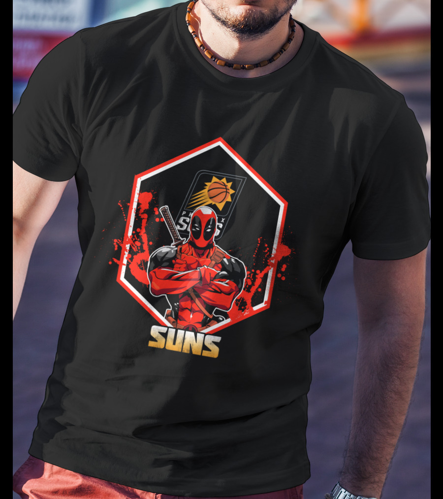 Deadpool Phoenix Suns Basketball Team Collaboration T-Shirt