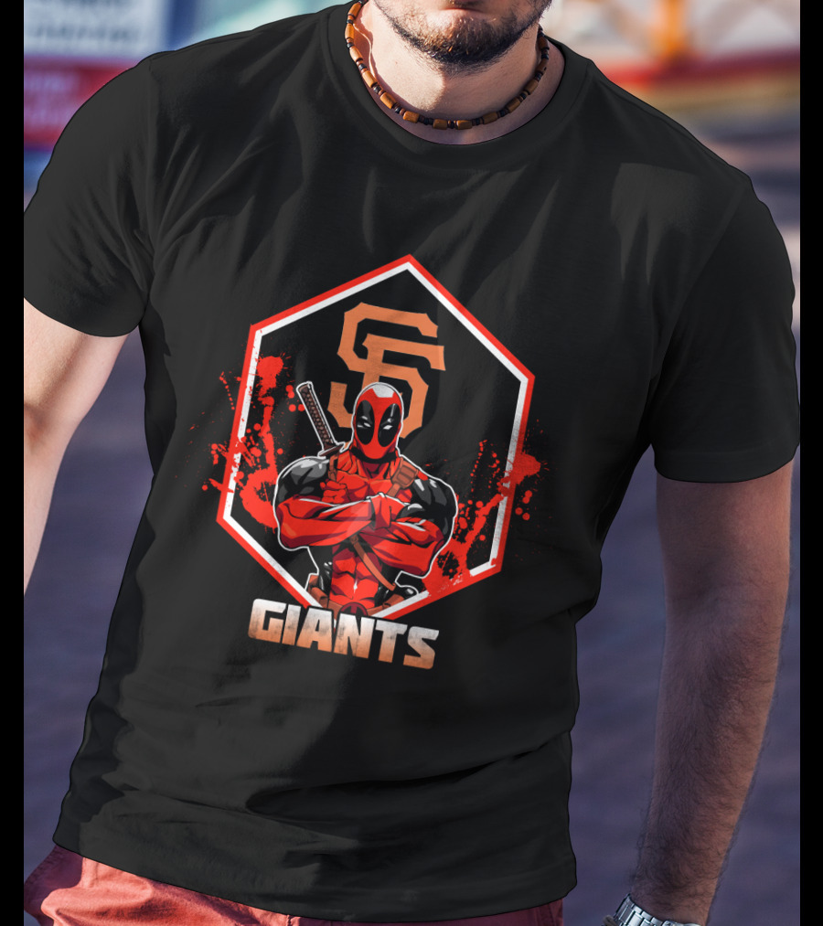 Deadpool San Francisco Giants Crossover Graphic Fan T-Shirt
