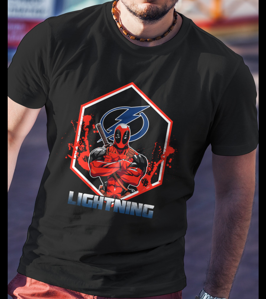 Deadpool Tampa Bay Lightning Crossover Fan T-Shirt