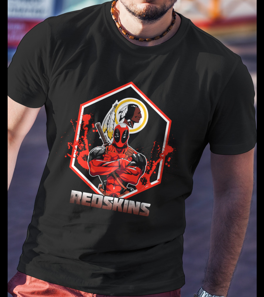 Deadpool Redskins Crossover Fan Tribute T-Shirt