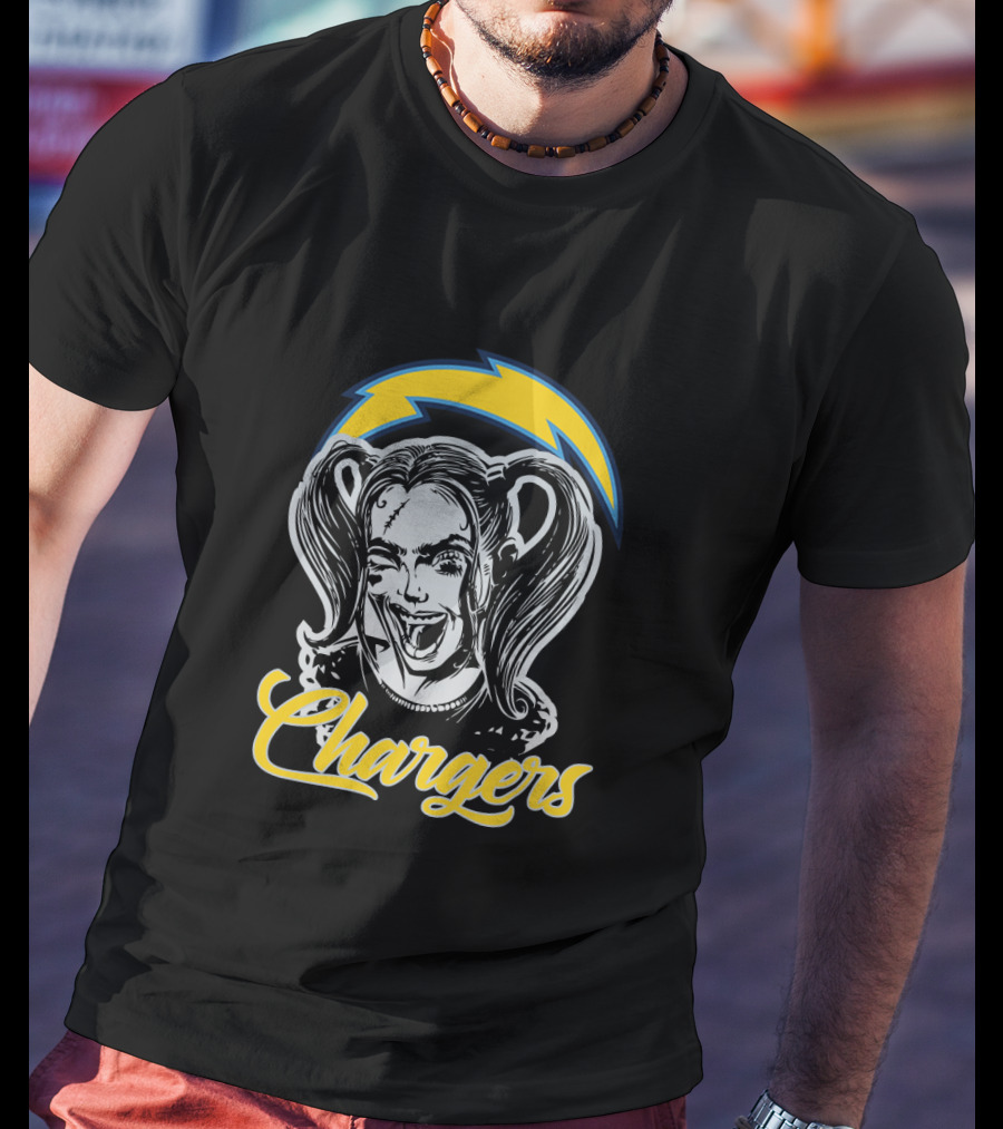 Harley Quinn Chargers Fans Los Angeles Football Enthusiasts T-Shirt