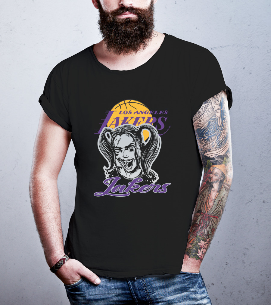 Los Angeles Lakers Harley Quinn Basketball Fusion T-Shirt
