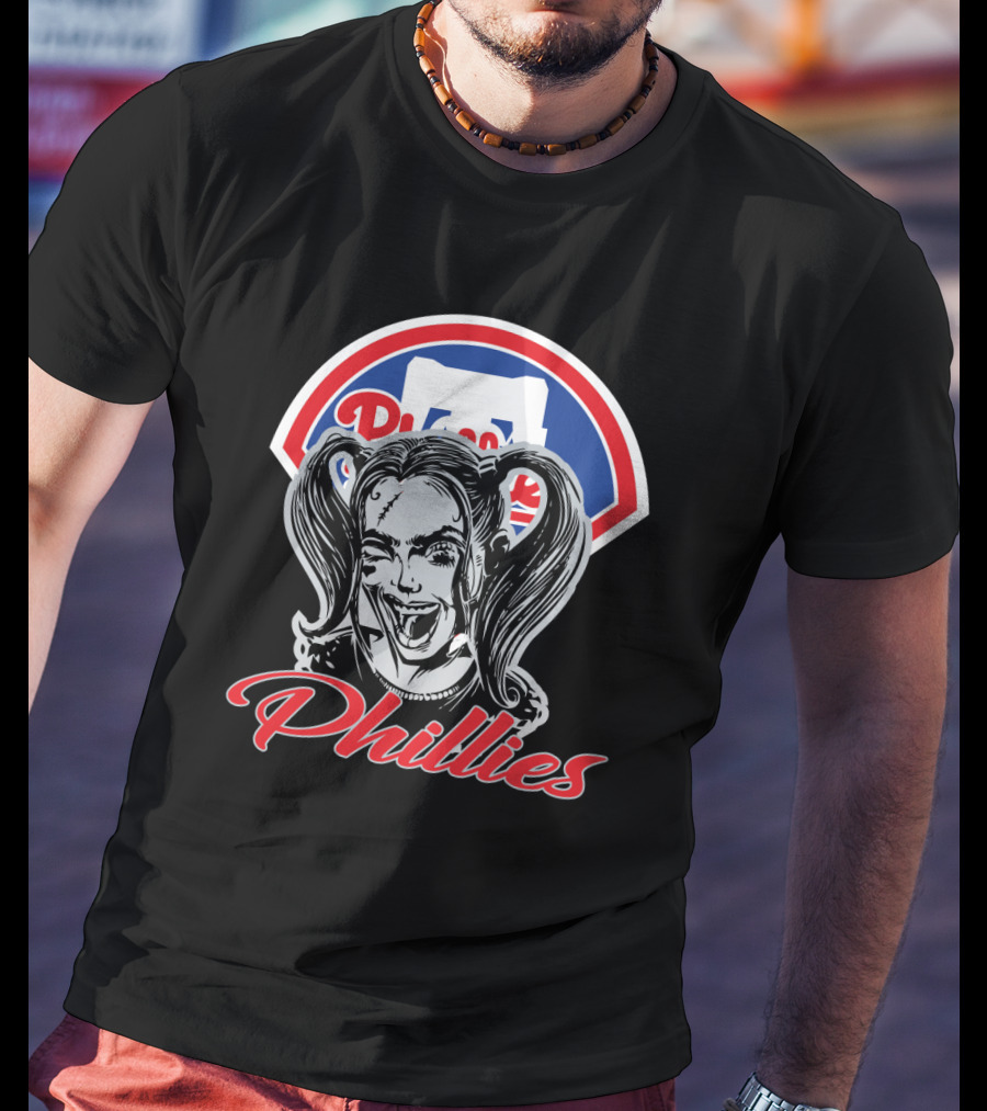 Harley Quinn Phillies Fan Philadelphia Phillies Logo Pigtails T-Shirt
