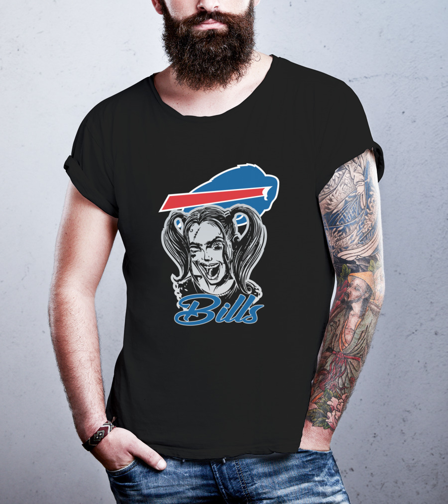 Harley Quinn Laughing Bills Buffalo T-Shirt