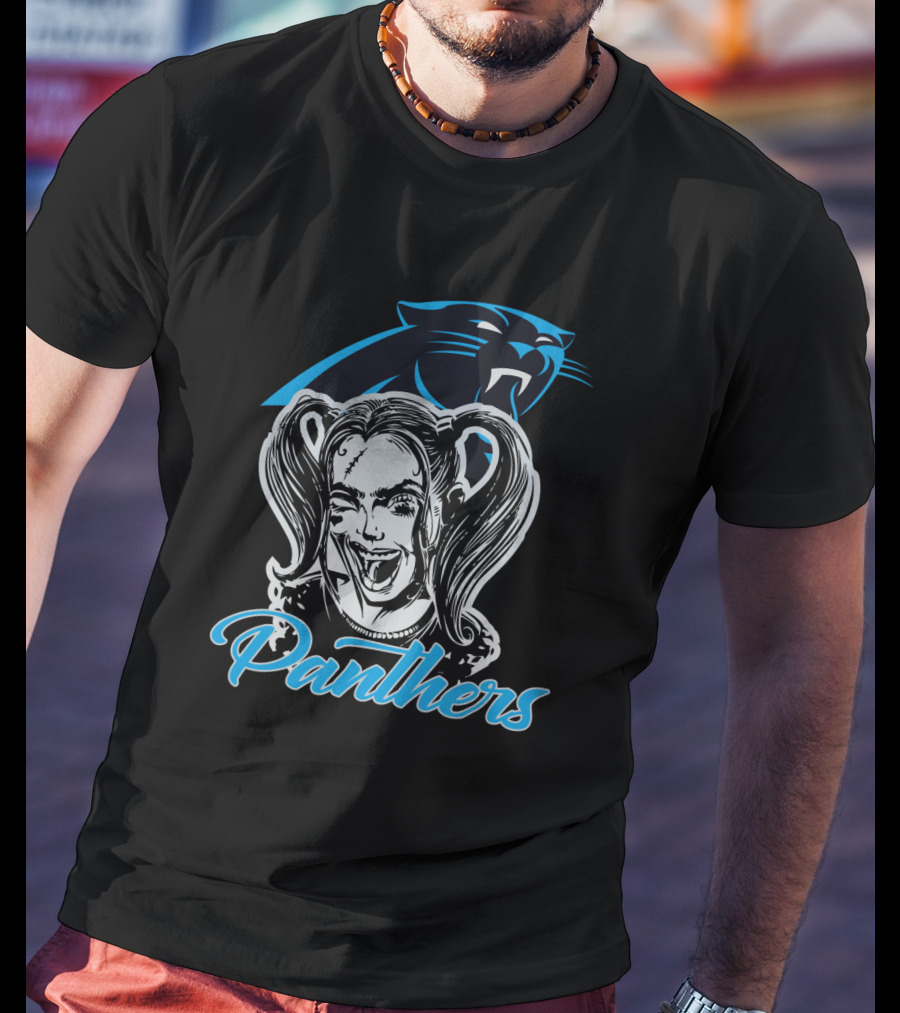 Harley Quinn Panthers Carolina Football Fan T-Shirt