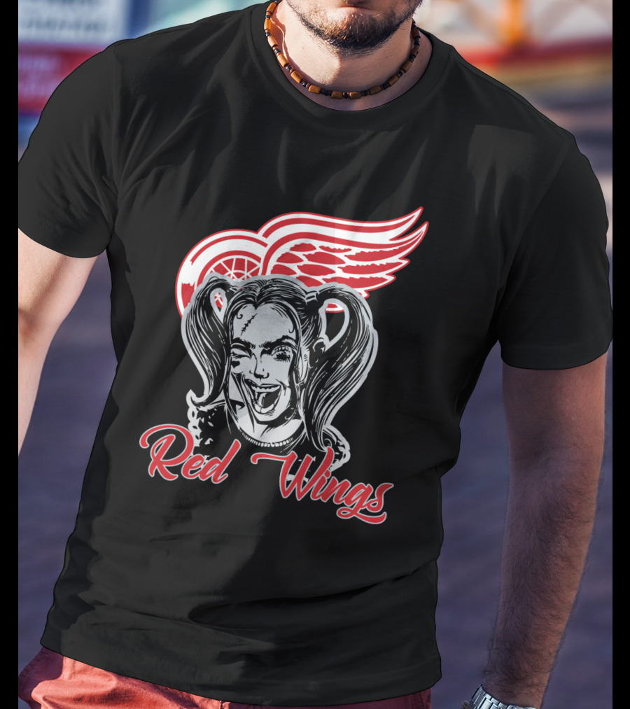 Harley Quinn Red Wings Fans T-Shirt