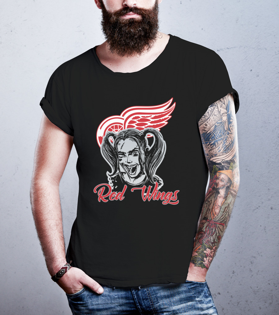 Harley Quinn Red Wings Fans T-Shirt