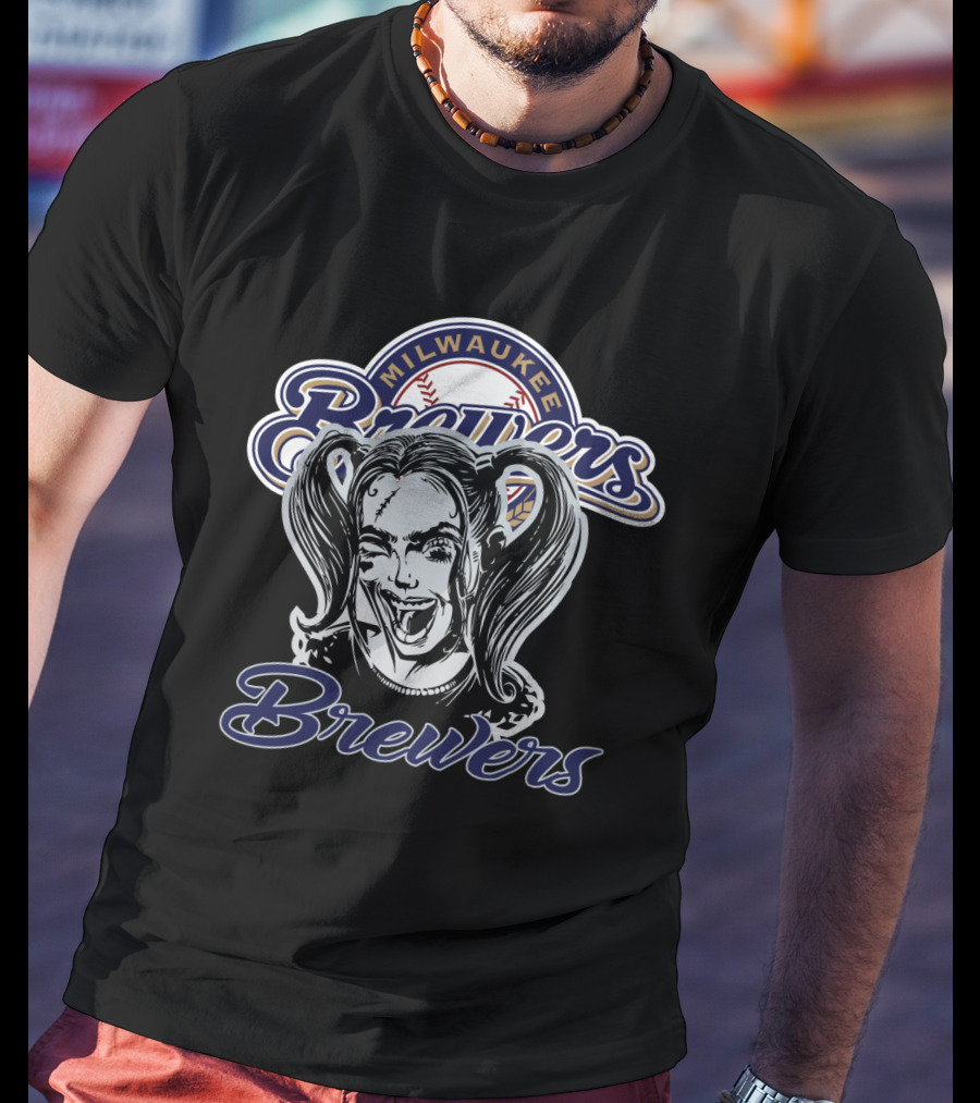 Milwaukee Brewers Harley Quinn Fans Collaboration T-Shirt