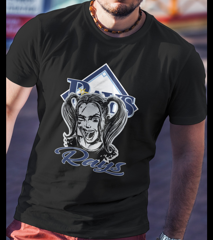 Harley Quinn With Tampa Bay Rays Logo And Rays T-Shirt