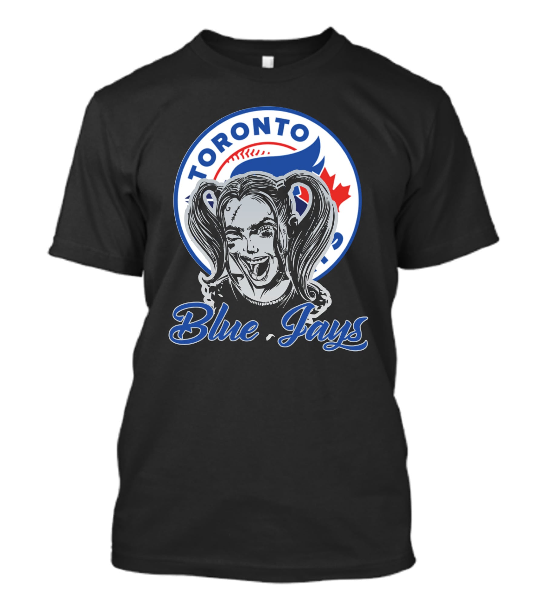 Toronto Blue Jays Harley Quinn Fan Crossover T-Shirt