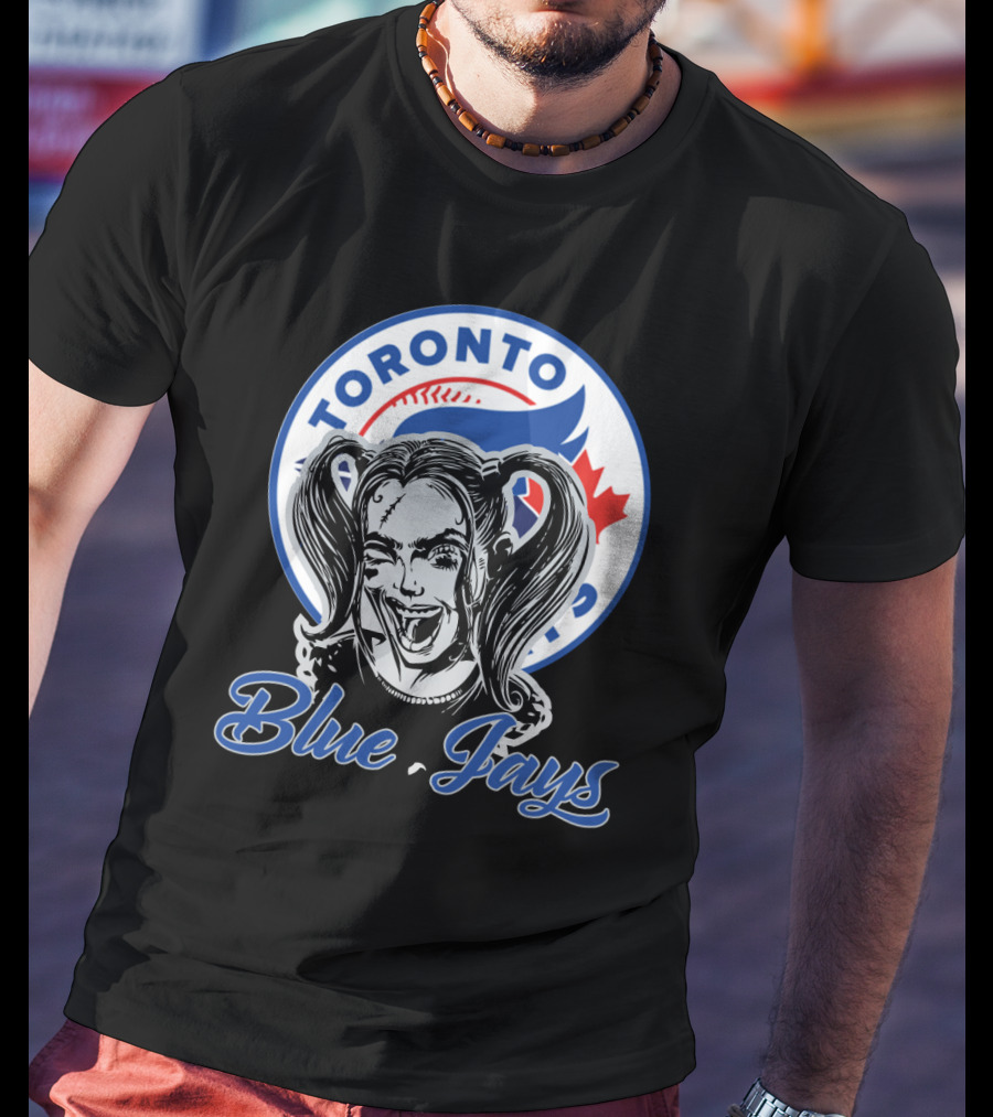 Toronto Blue Jays Harley Quinn Fan Crossover T-Shirt