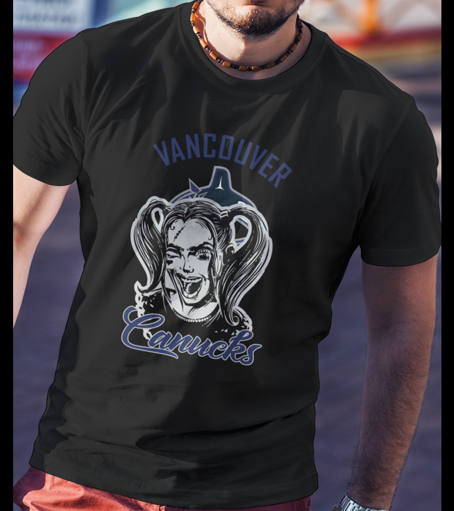 Vancouver Canucks Harley Quinn Fan Art Enthusiast T-Shirt