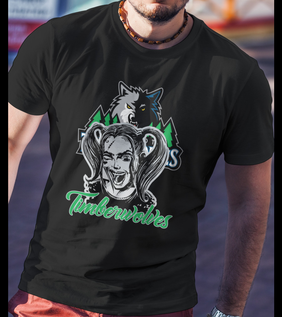 Harley Quinn Timberwolves Fans Minnesota Wolf T-Shirt
