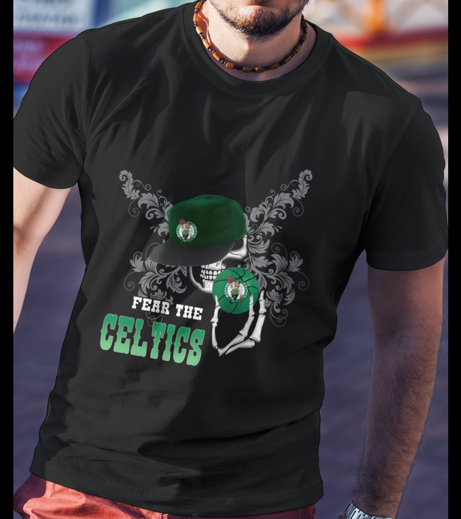 Fear The Celtics Skull And Hat T-Shirt