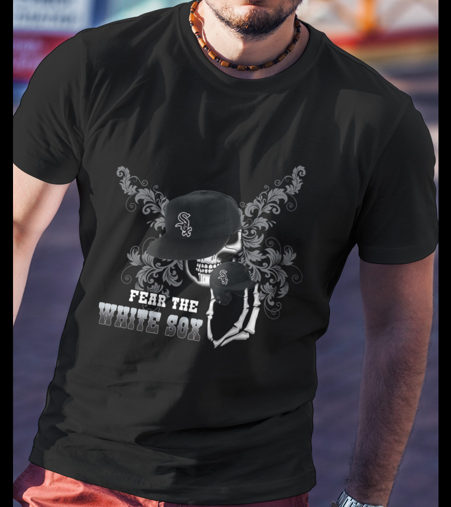 Fear The Chicago White Sox Skull With Baseball Cap T-Shirt