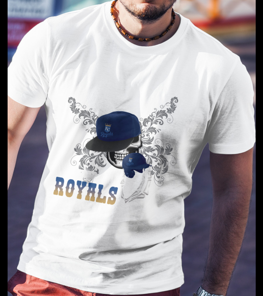 Kansas City Royals Skeleton Hat Fear The Royals T-Shirt