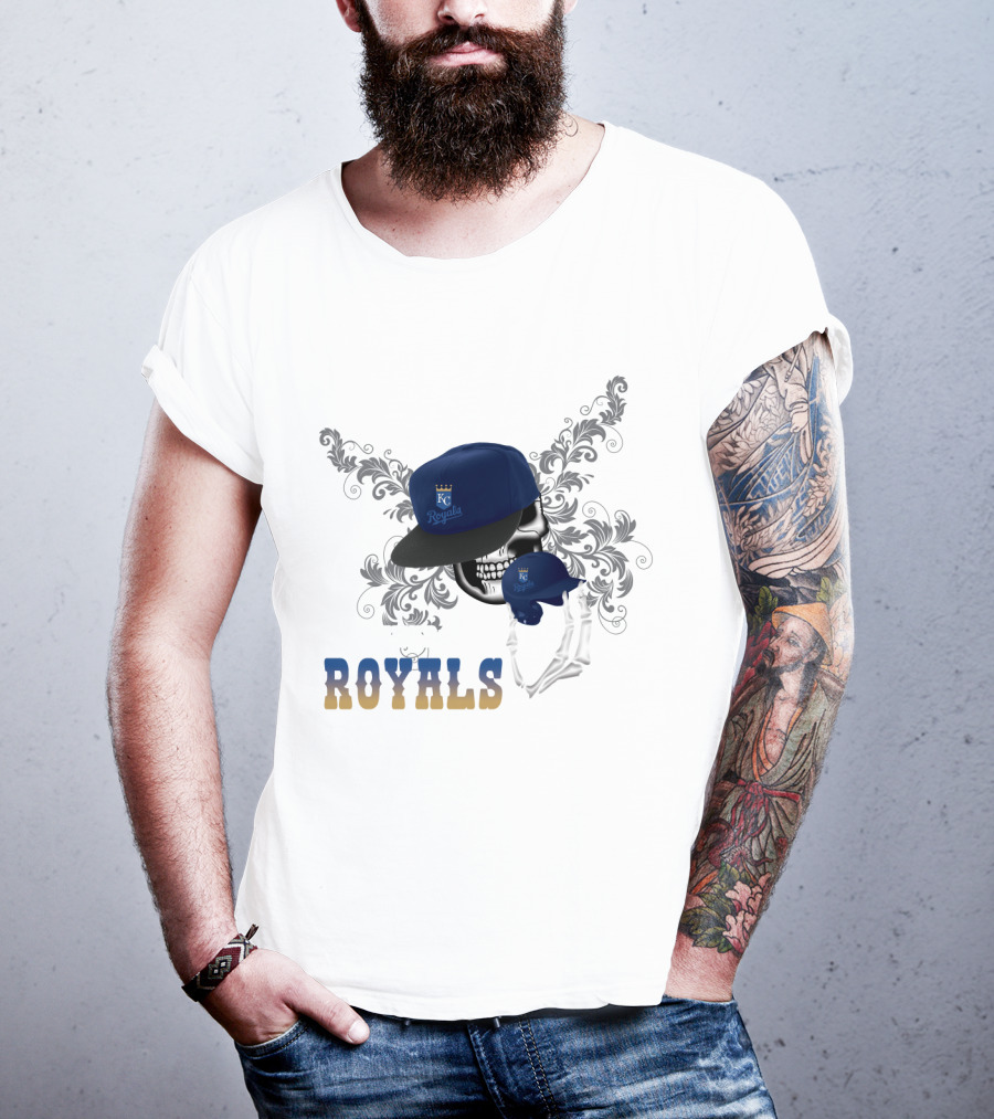 Kansas City Royals Skeleton Hat Fear The Royals T-Shirt